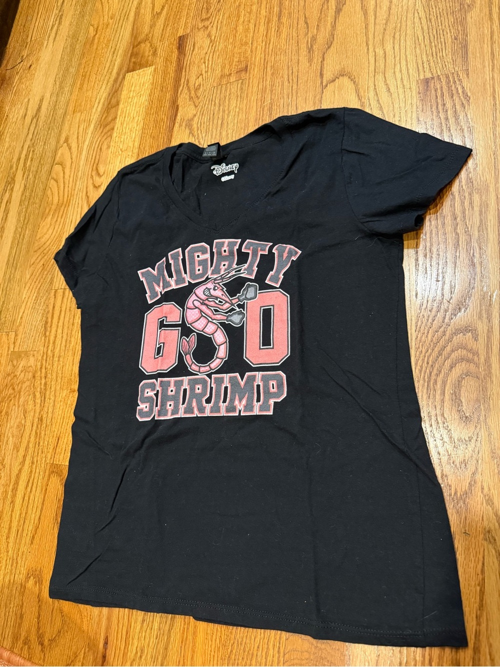 Disney zombies cheerleaderMighty Shrimp Graphic Tee - Black/Pink neck size small